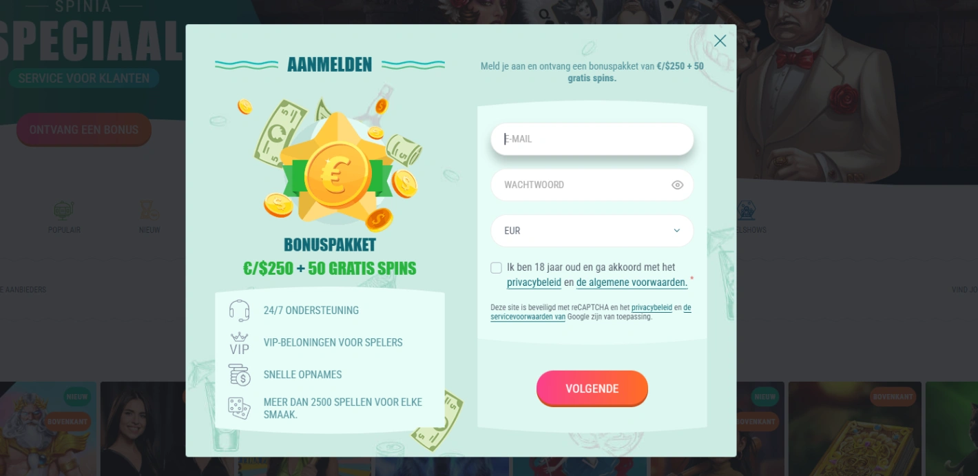 spinia casino aanmelden