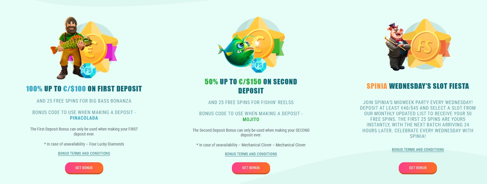 spinia casino bonussen